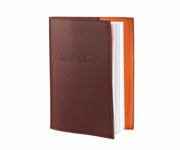 Livre de chasse couleur taurillon orange et antique sauvage