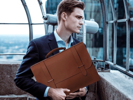 Traditional briefcase with hasps