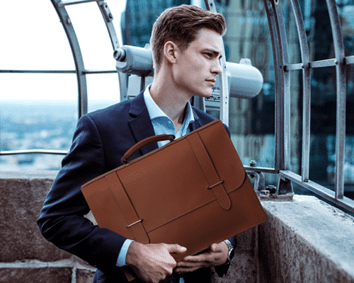Traditional briefcase with hasps
