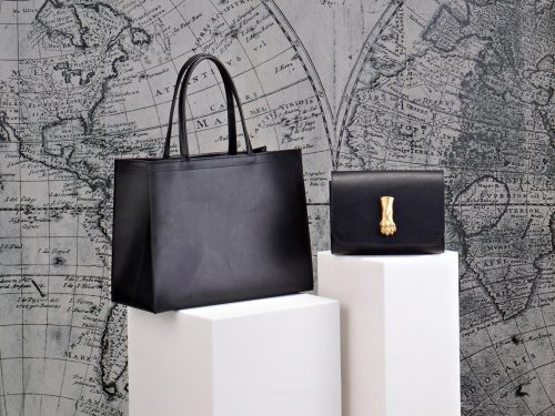 Horizontal Leather Paper bag