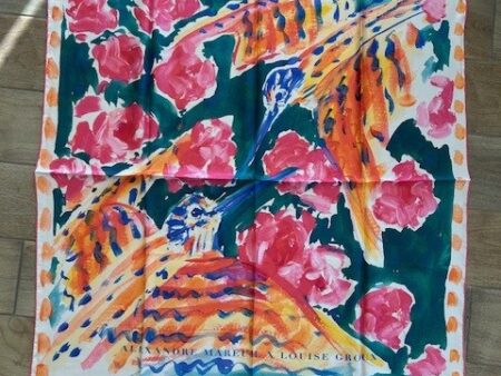 Foulard becasses et fleurs