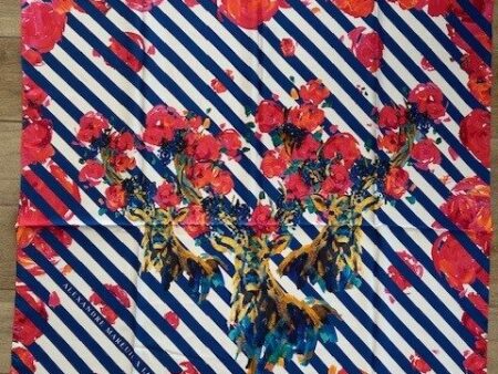 Foulard cerfs et rayures